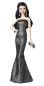Preview: Red Carpet Barbie Grey Black Gown