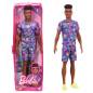 Preview: Barbie Ken Fashionistas Doll 162 with Rooted Brunette Hair Wearing Graphic Purple Top, Shorts & Yellow Shoes