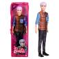 Preview: Barbie Ken Fashionistas Doll 154 with Sculpted Purple Hair Wearing a Color-Blocked Plaid Shirt, Black Denim Pants & Boots