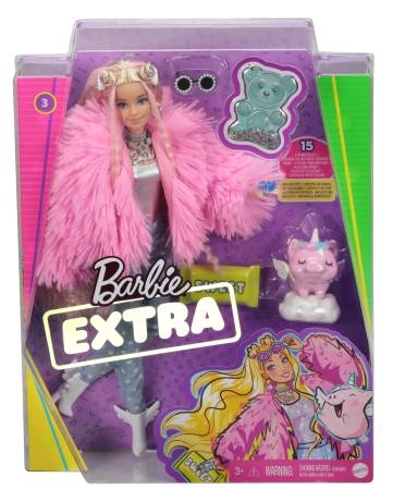 Extra Doll 3 in Pink Coat with Pet Unicorn-Pig for Kids 3 Years Old & Up