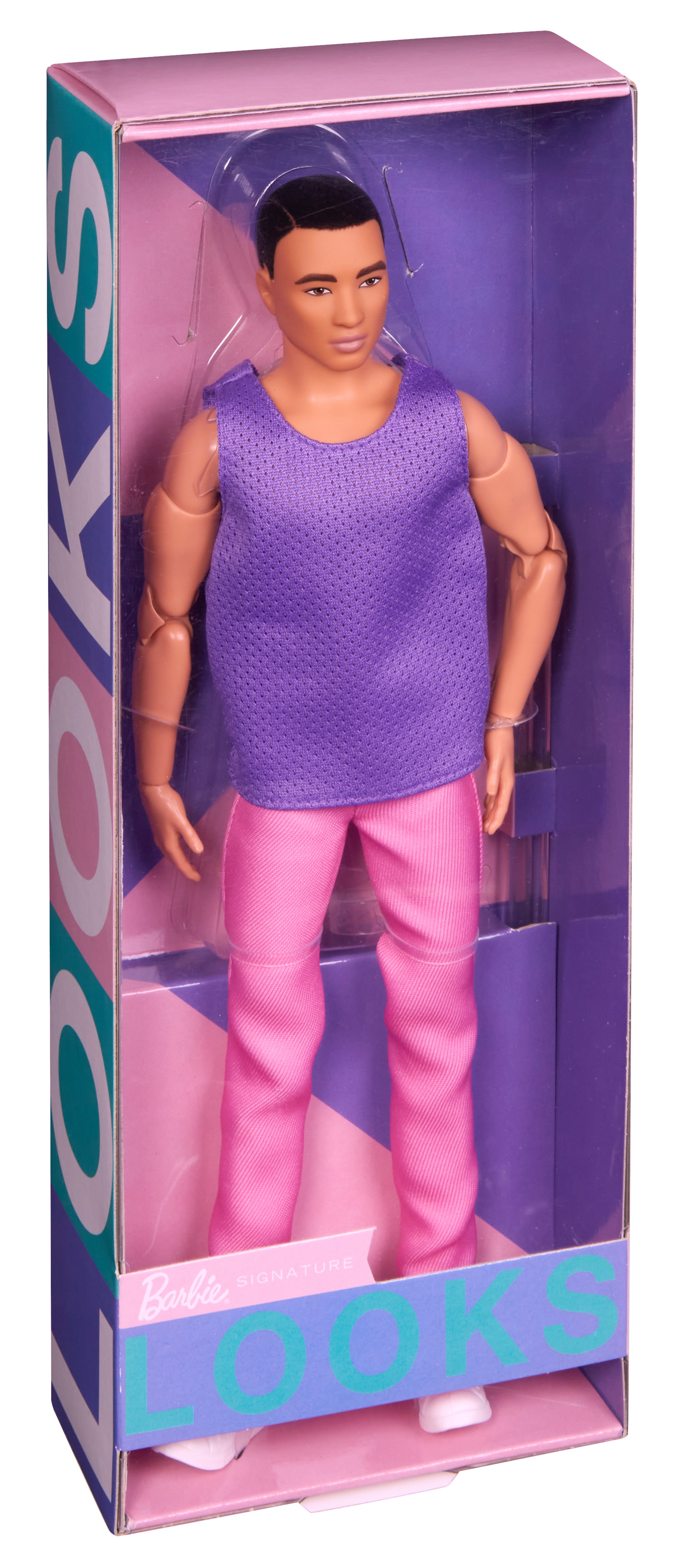 Ken Barbie Looks, Black Hair, Purple Top With Pink Pants - B`n